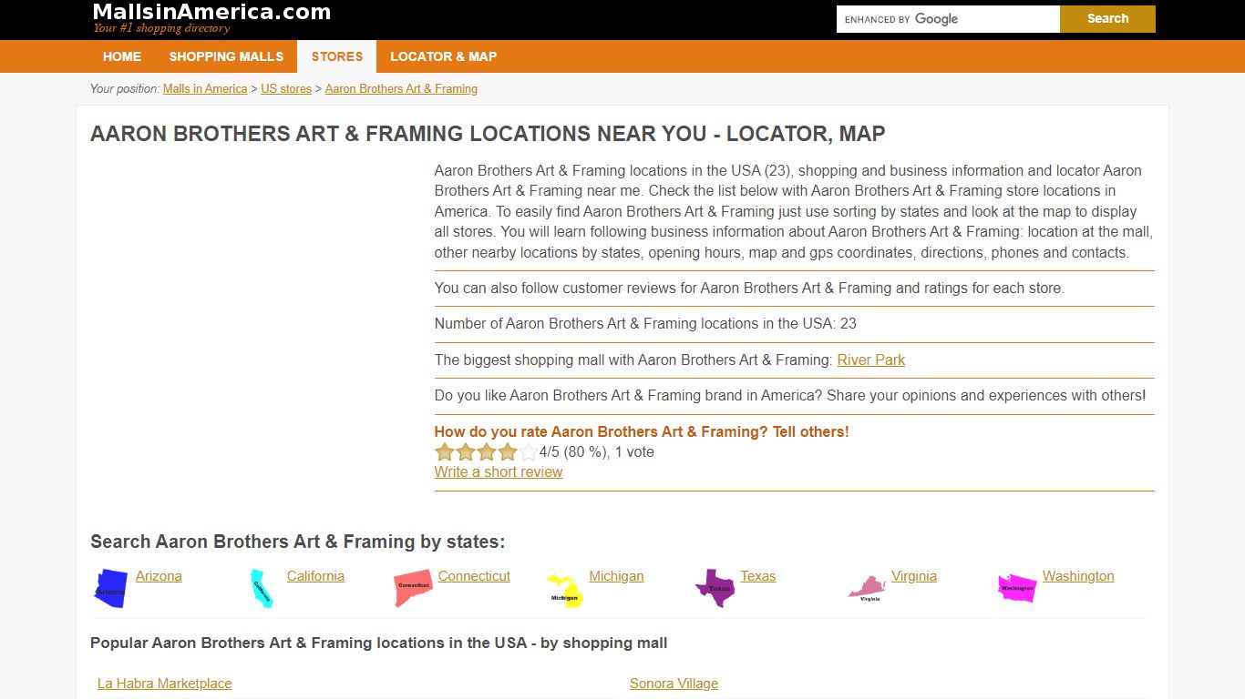 Aaron Brothers Art & Framing locations near you - locator, map